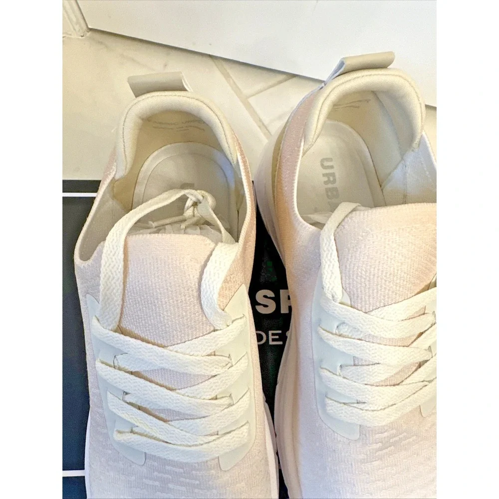 Urban Sport by J/Slides Wmn Sze 10 Holly Sneaker Beige White Knit Casual Neutral
